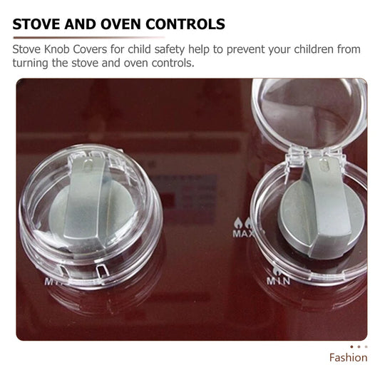 12Pcs Stove Knob Covers Child Safety Transparent Heat Resistant Universal Fit for Gas Oven Kitchen Protection Guards