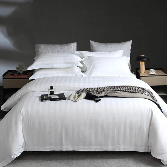 100 Egyptian Cotton High Quality Luxury Hotel Bedding Set 400TC Super king Size Bed Sheet Pillowcase Duvet Cover Four-piece Set