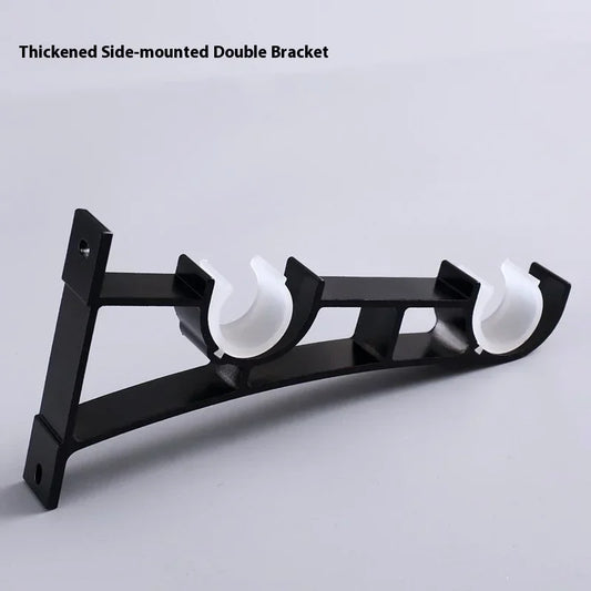 1/2pcs Adhesive Curtain Bracket Muta Ball Retainers Double Rod Hook Black Wall Household Hanger Bar Wallpaper Home Room Clip