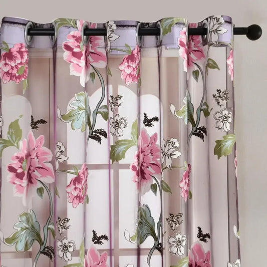 Tulle Sheer Flower Pattern Valance Drape For Living Room Purple Tulle Window Treatments Panel Draperies Home Decor оконные шторы