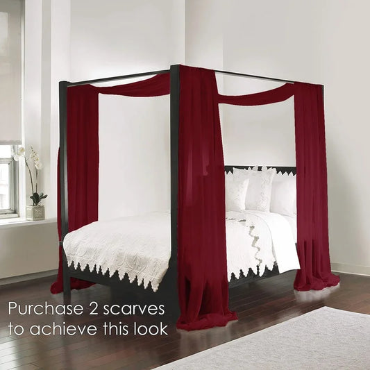 18FT Bed Curtain Scarf Chiffon Fabric for Draping Extra Long Window Scarf Valance for Living Room Outdoor Wedding Party Decor