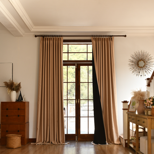 Custom Total Blackout Silk-Fiber Curtains-1