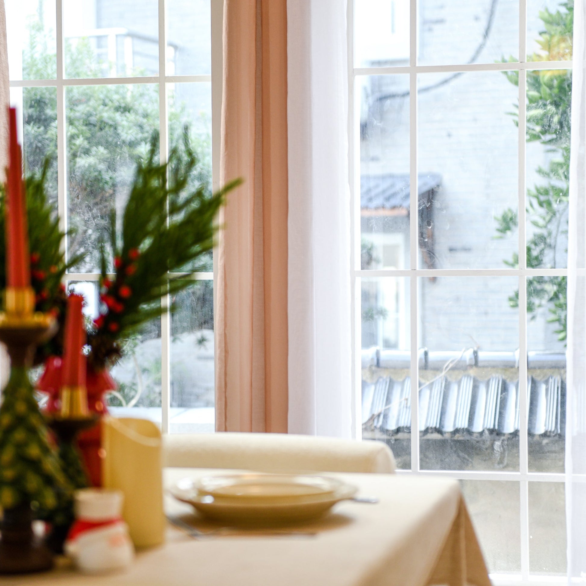 Custom Linen Texture Ombre Sheer Curtains-4