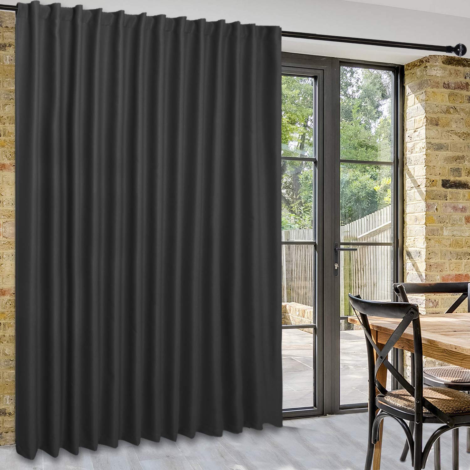 DWCN 1 Panel Wide Width Blackout Curtain, Room Divider Curtains-7