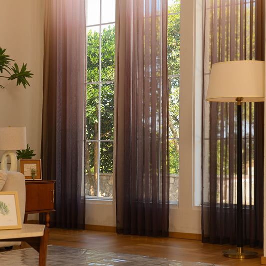 Custom Vertical Ombre Linen Texture Sheer Curtains-1
