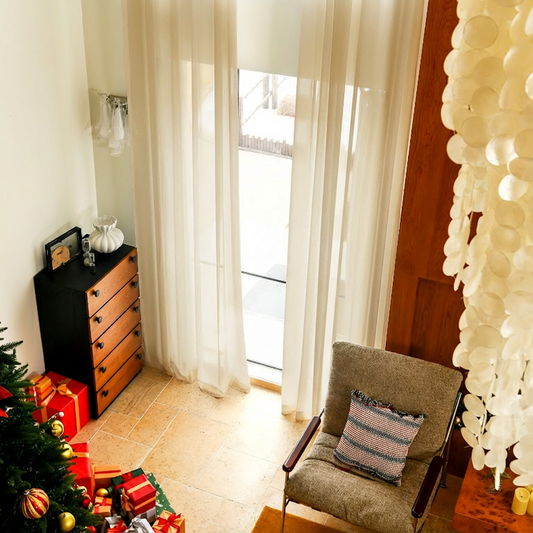 Custom Linen Texture Solid Sheer Curtains-10