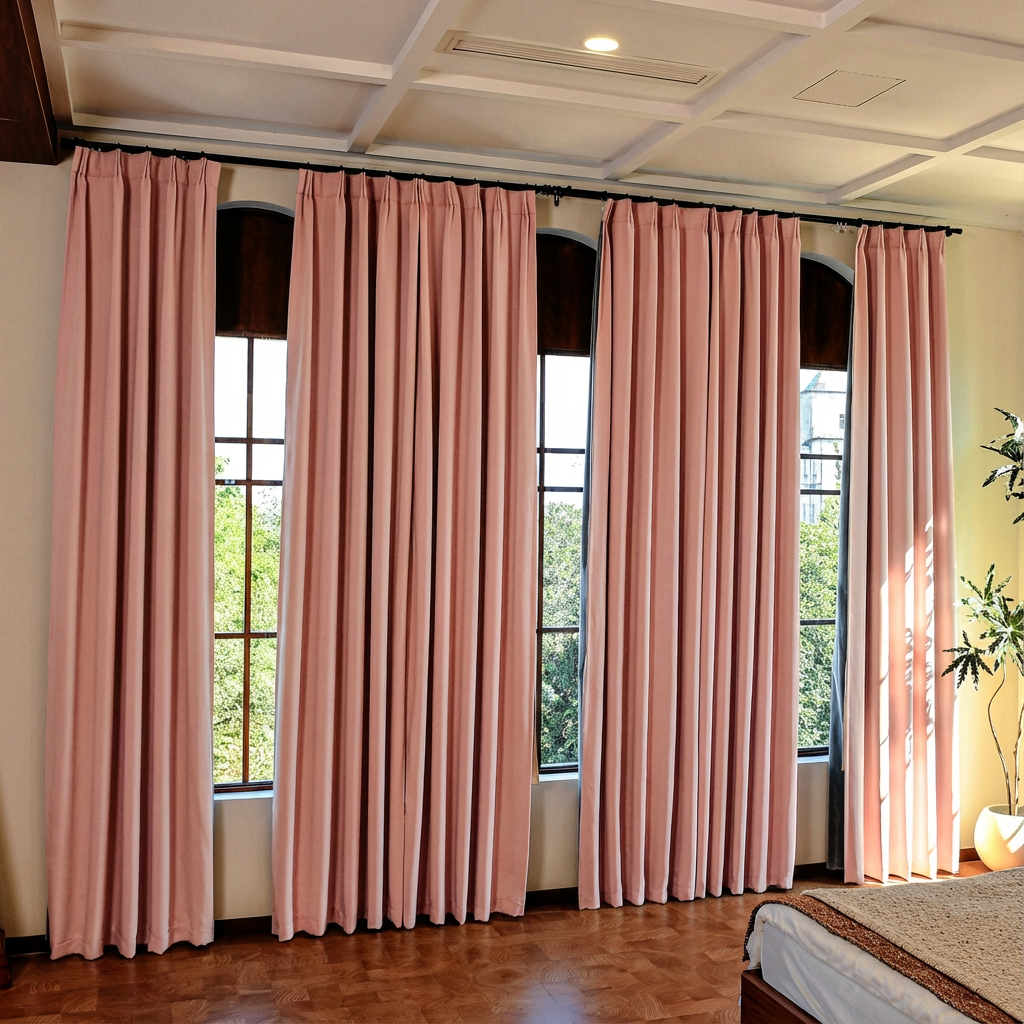 Custom Luxury Silk-Fiber Blackout Curtains-16