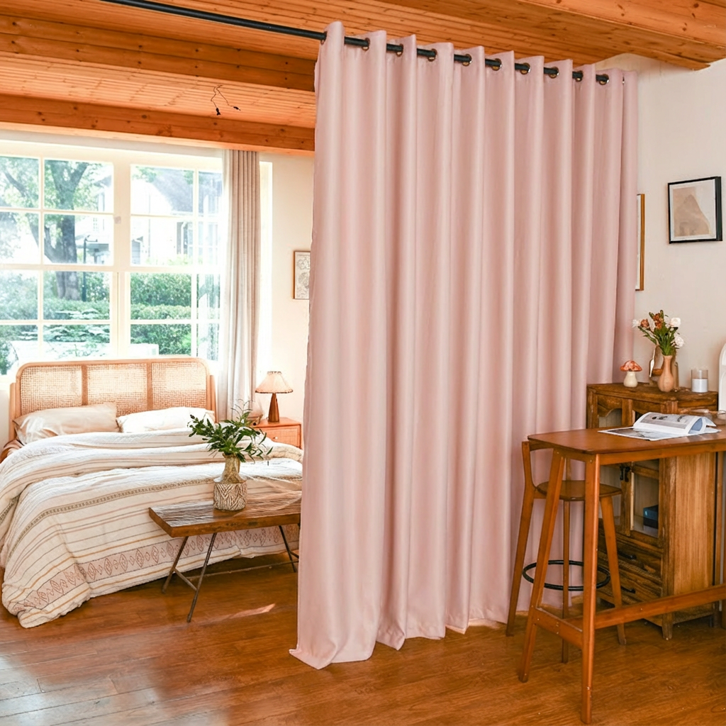 Custom Luxury Silk Fibers Blackout Room Divider Curtains-17