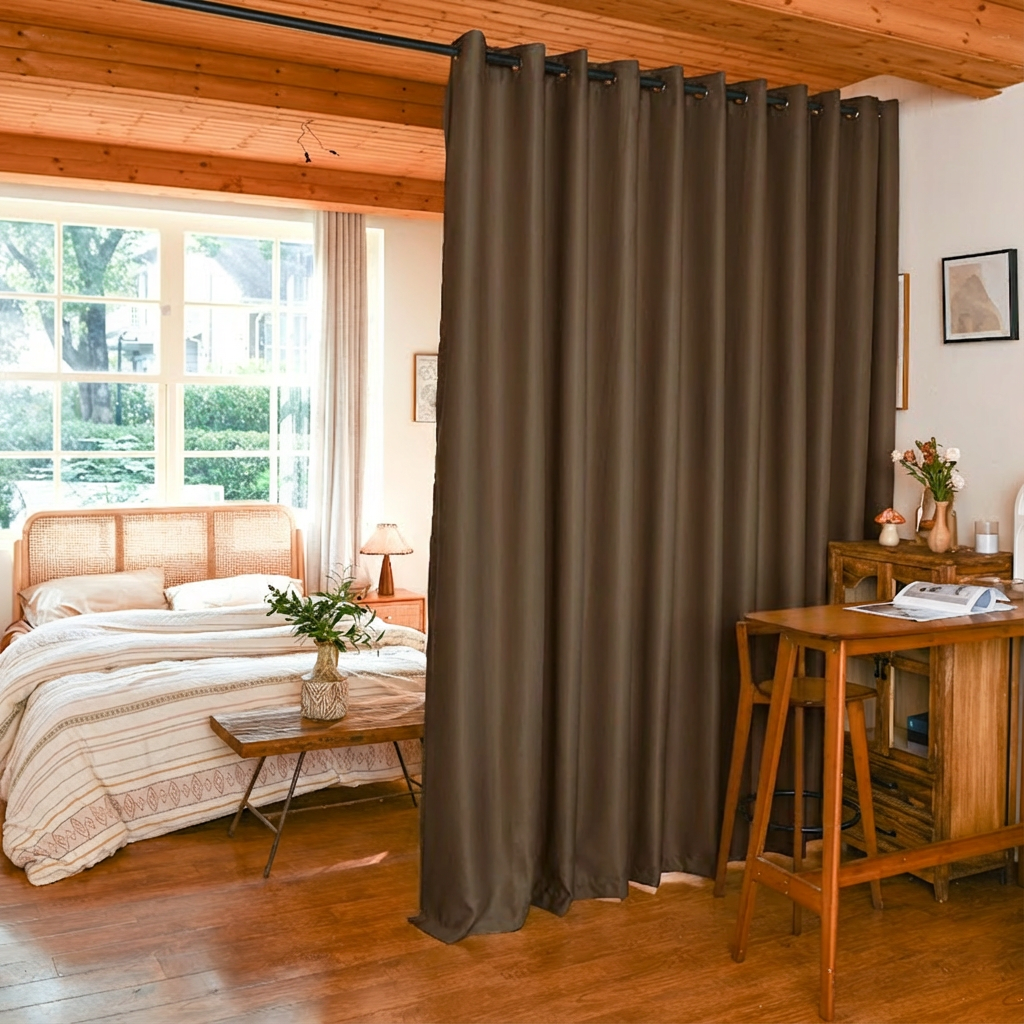 Custom Luxury Silk Fibers Blackout Room Divider Curtains-14