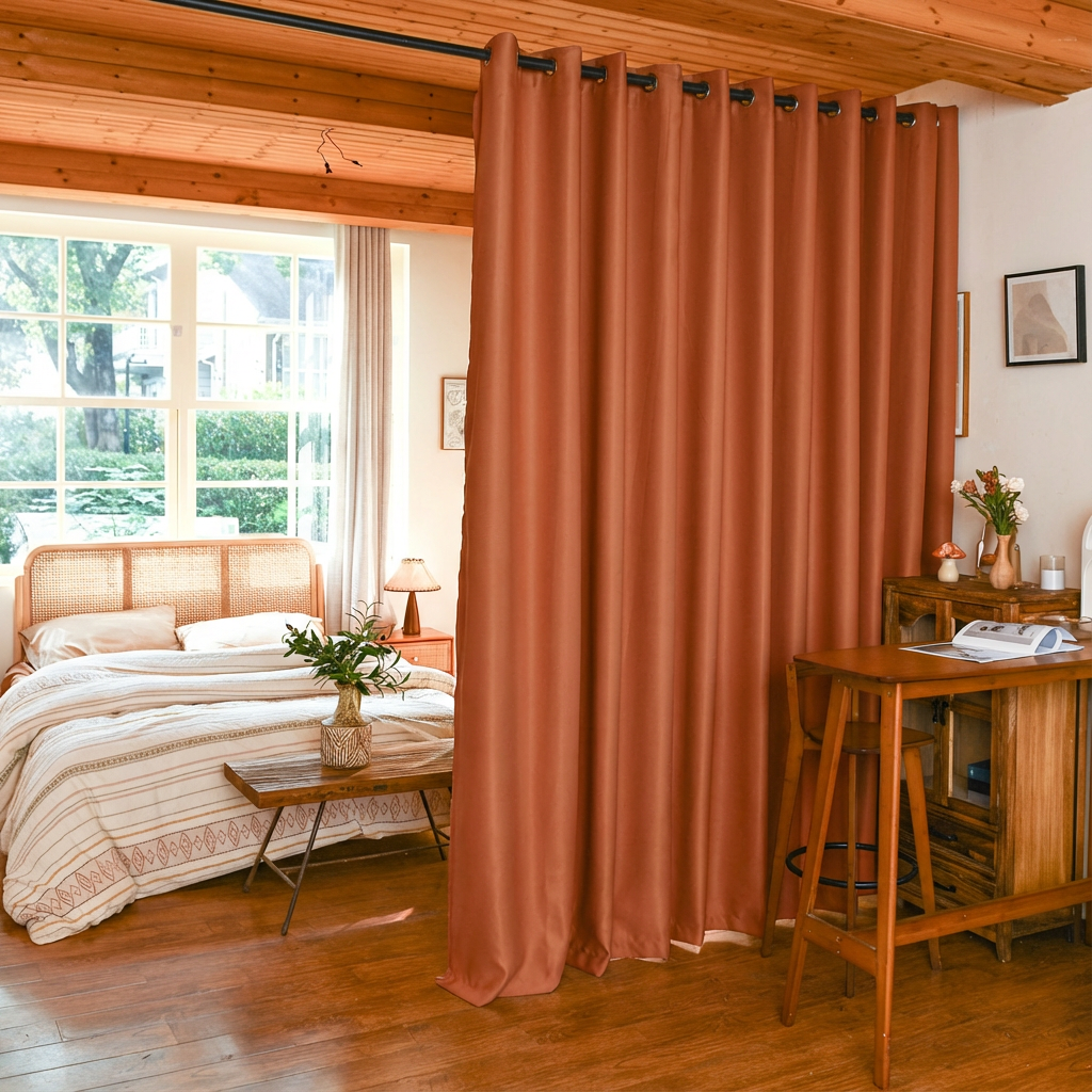 Custom Luxury Silk Fibers Blackout Room Divider Curtains-16