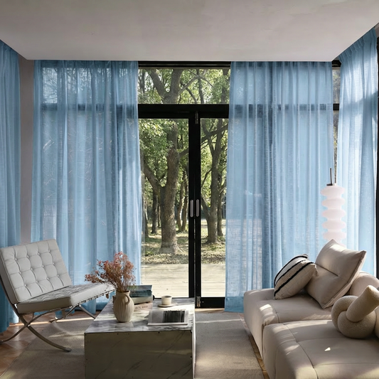 Custom Linen Sheer Solid Curtains-10