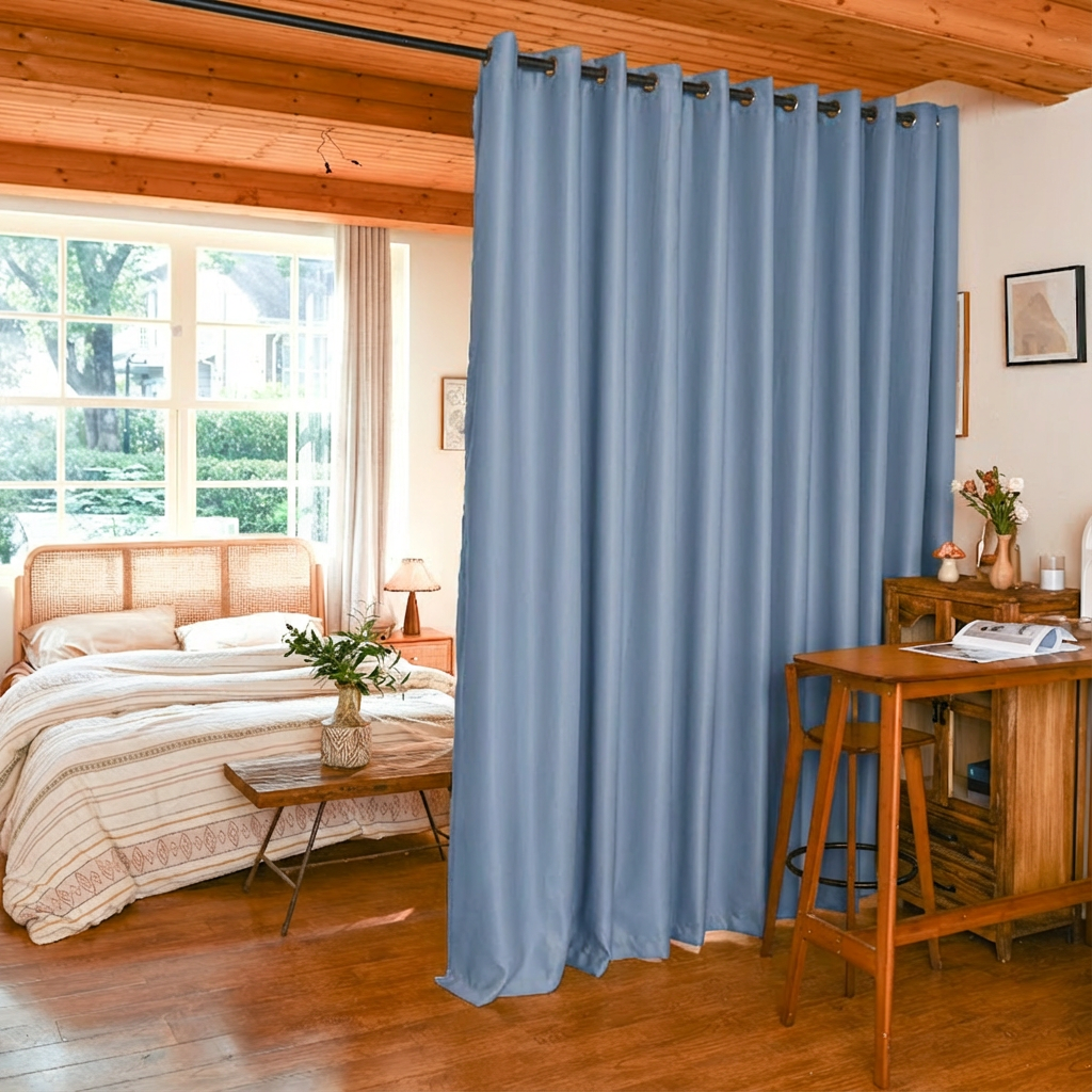 Custom Luxury Silk Fibers Blackout Room Divider Curtains-24