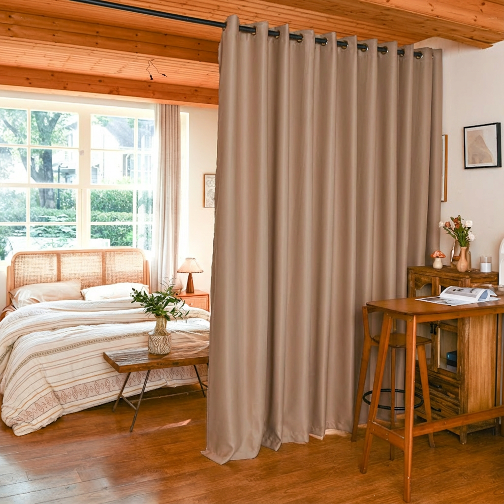 Custom Luxury Silk Fibers Blackout Room Divider Curtains-13