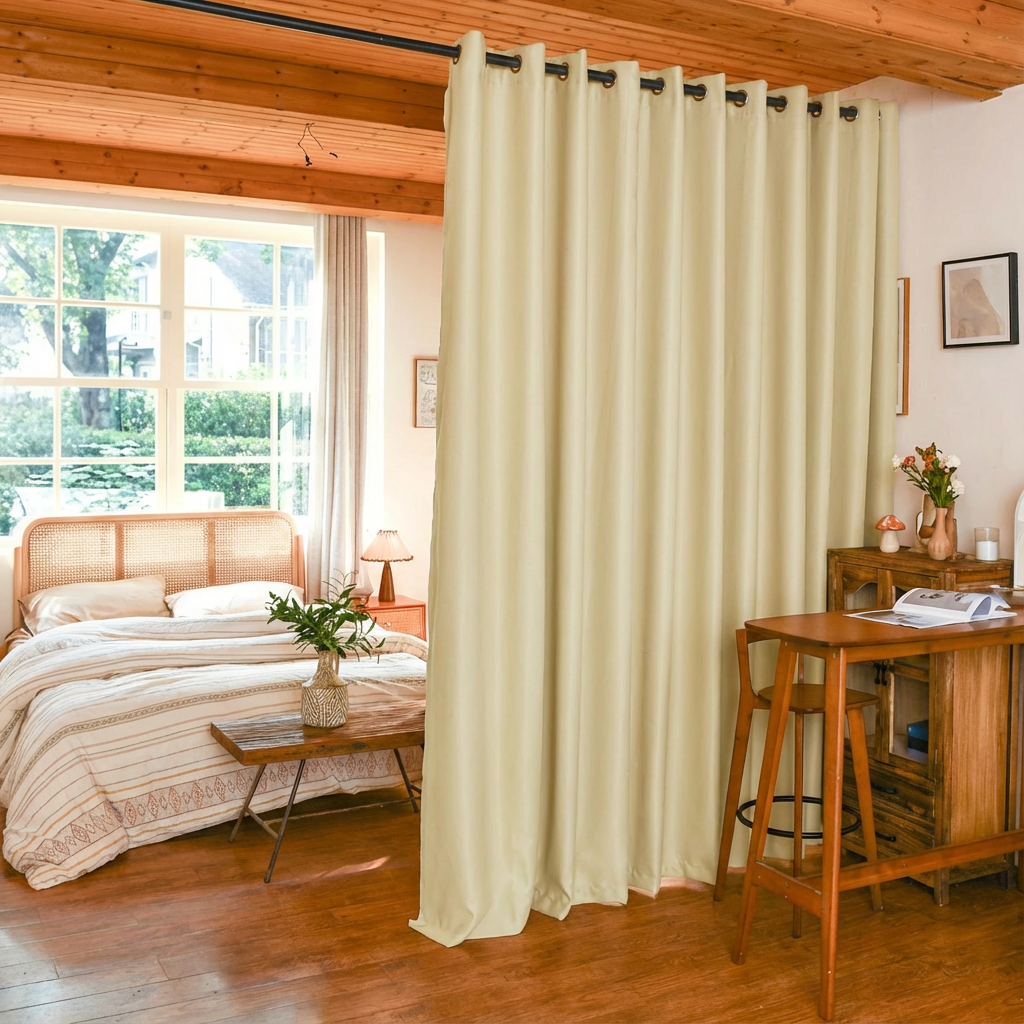 Custom Luxury Silk Fibers Blackout Room Divider Curtains-10