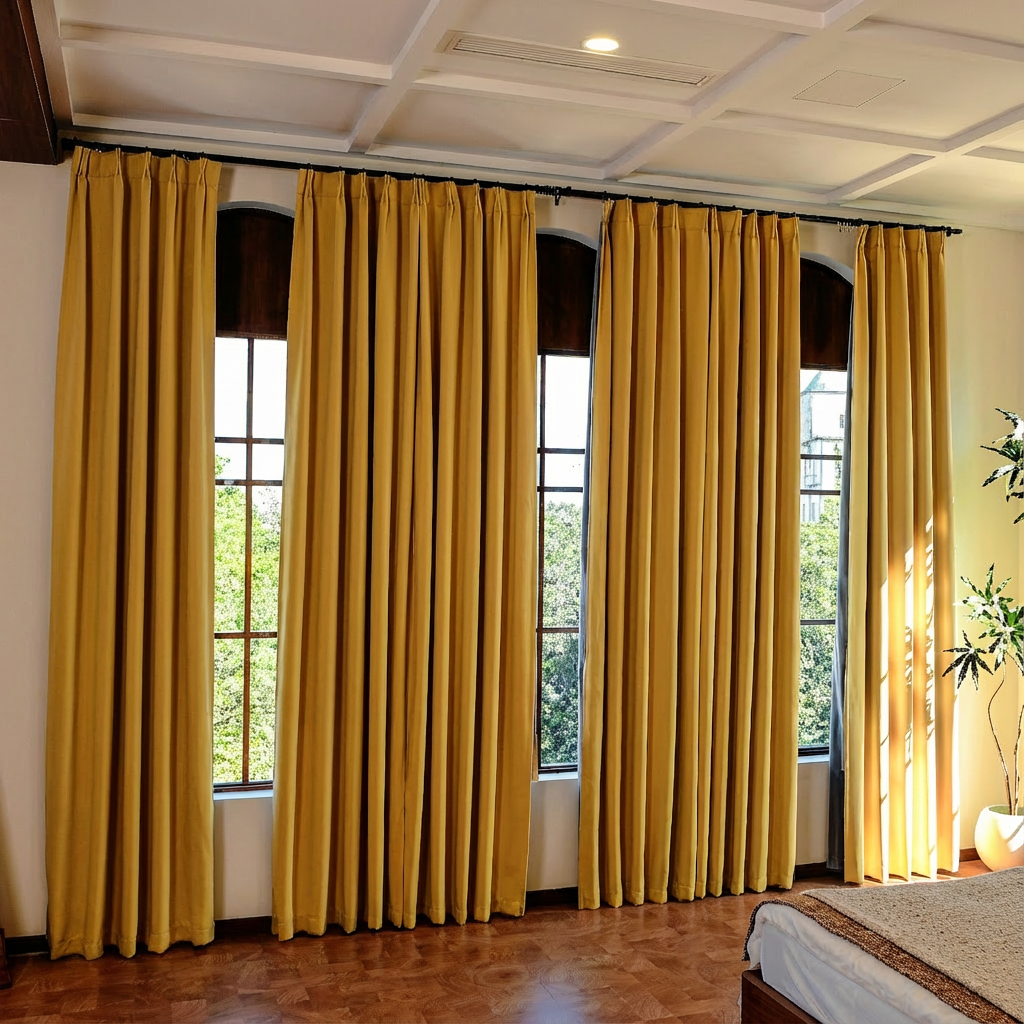Custom Luxury Silk-Fiber Blackout Curtains-19