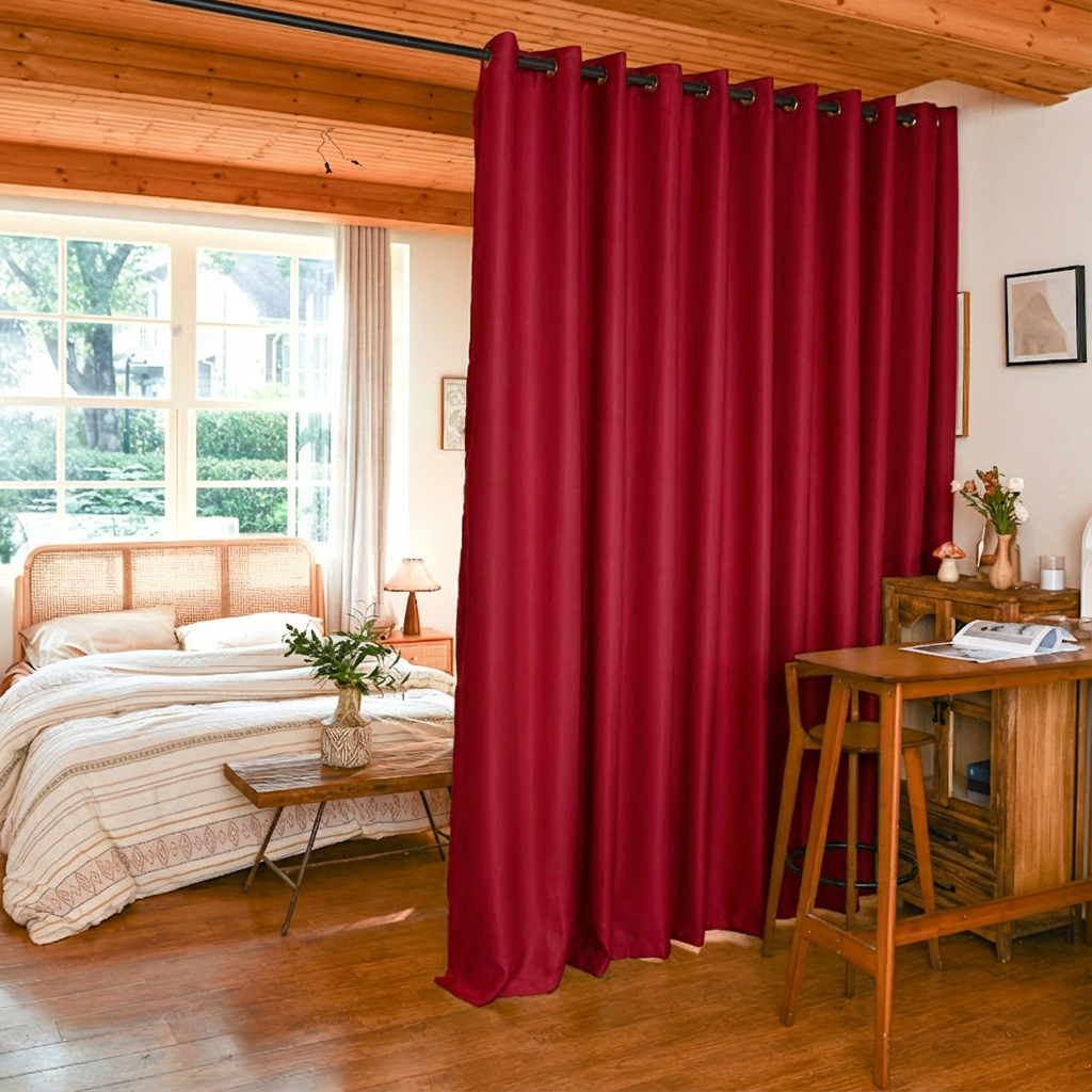 Custom Luxury Silk Fibers Blackout Room Divider Curtains-18