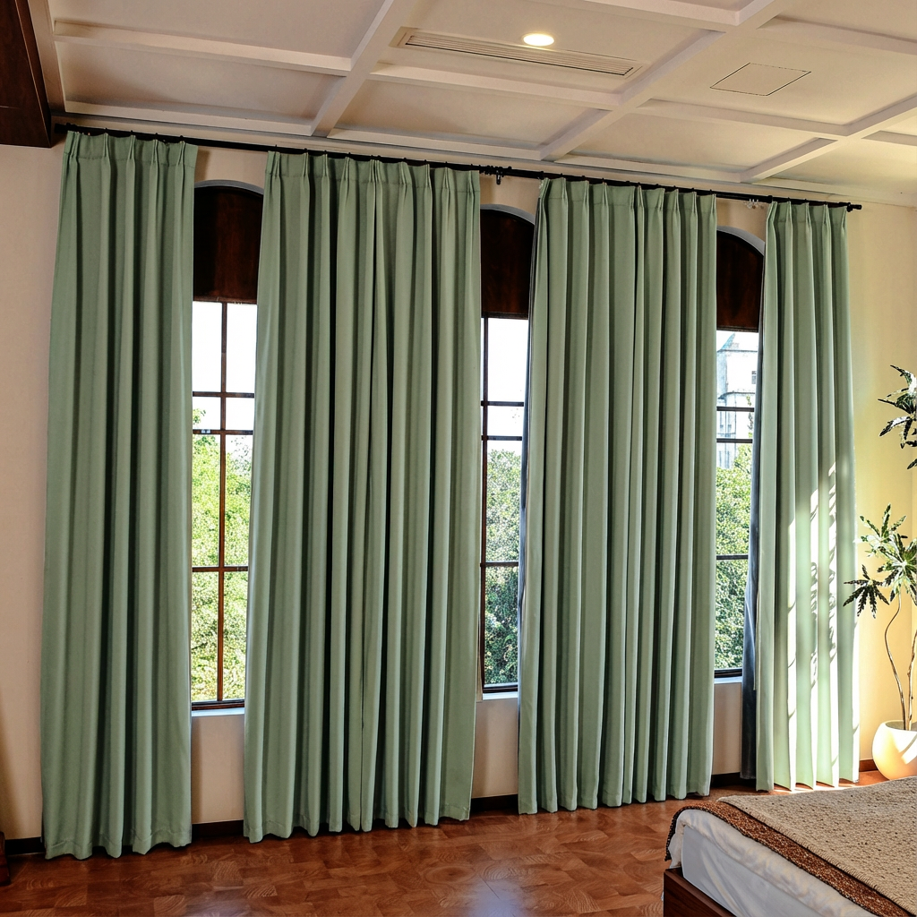 Custom Luxury Silk-Fiber Blackout Curtains-22