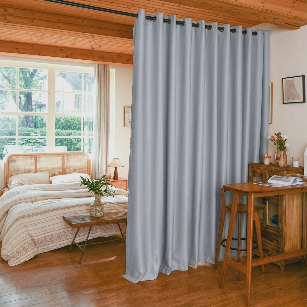 Custom Luxury Silk Fibers Blackout Room Divider Curtains-7