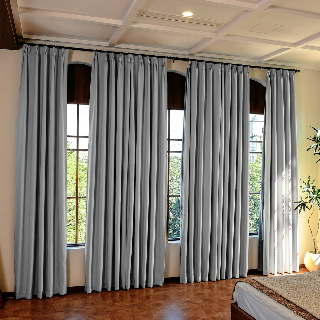 Custom Luxury Silk-Fiber Blackout Curtains-8