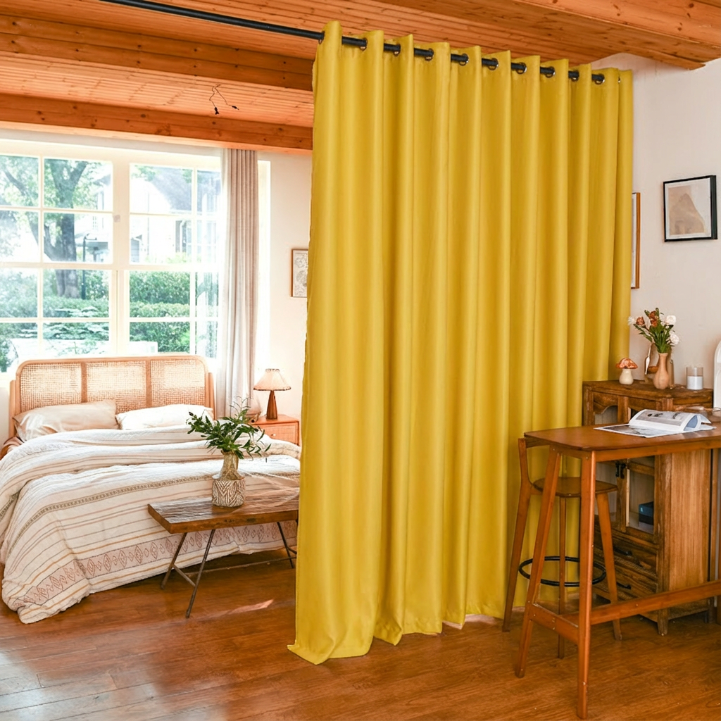 Custom Luxury Silk Fibers Blackout Room Divider Curtains-15