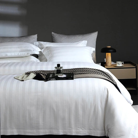 100 Egyptian Cotton High Quality Luxury Hotel Bedding Set 400TC Super king Size Bed Sheet Pillowcase Duvet Cover Four-piece Set