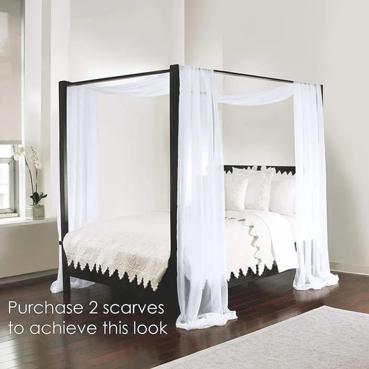 18FT  Bed Curtain Scarf Chiffon Fabric for Draping Extra Long Window Scarf Valance for Living Room Outdoor Wedding Party Decor