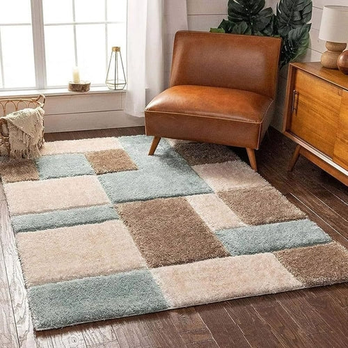 Carpets for Living Room 4x6 Feet | Sky/Ivory/Beige