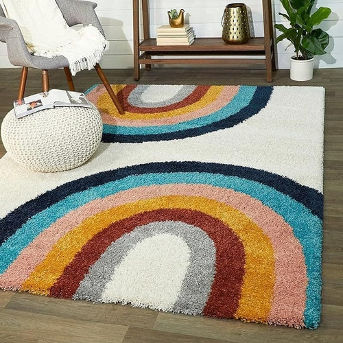 Carpets for Living Room 4x6 Feet | Ivory/Blue/Multi