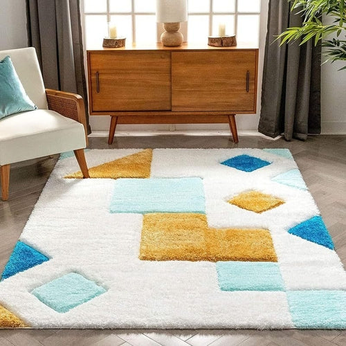 Carpets for Living Room 4x6 Feet | Ivory/Musturd